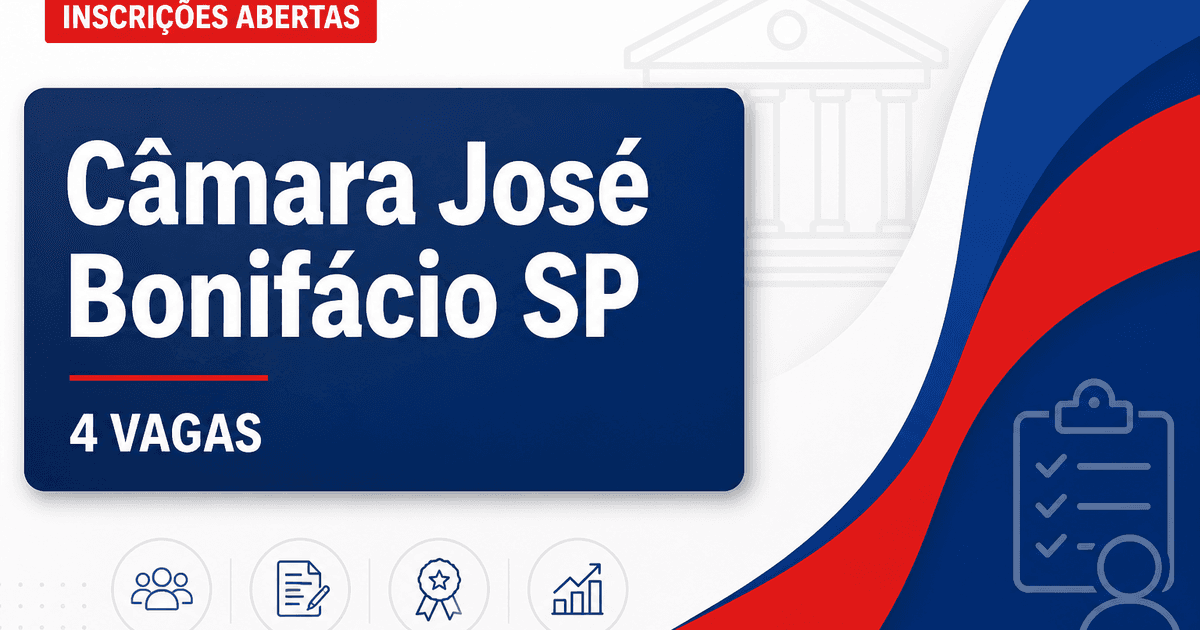 Câmara Municipal de José Bonifácio SP abre concurso com 4 vagas para nível superior - Câmara Municipal de José Bonifácio