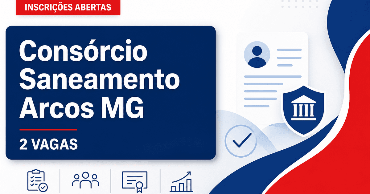 Consórcio Regional de Saneamento Básico abre concurso com 2 vagas em Arcos MG - Consórcio Regional de Saneamento Básico