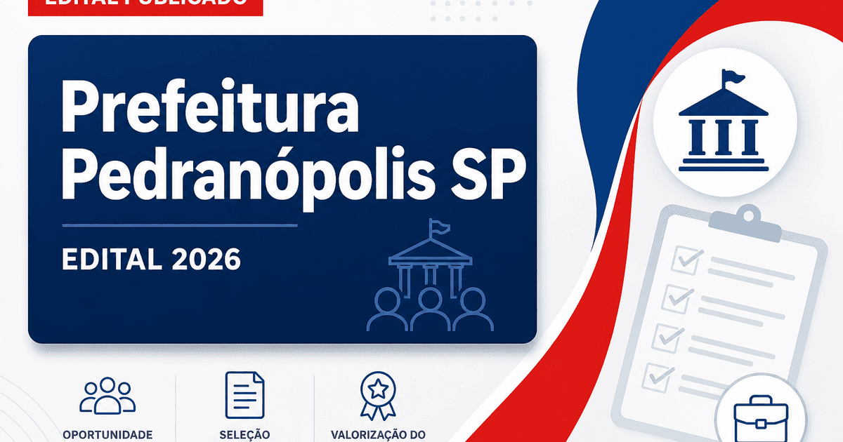 Prefeitura de Pedranópolis SP retifica concurso para agente comunitário de saúde - Prefeitura de Pedranópolis