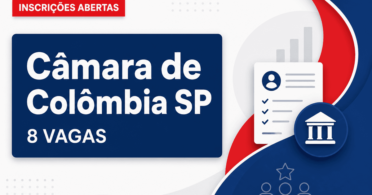 Câmara Municipal de Colômbia SP abre concurso com 8 vagas para níveis fundamental, médio e superior - Câmara Municipal de Colômbia