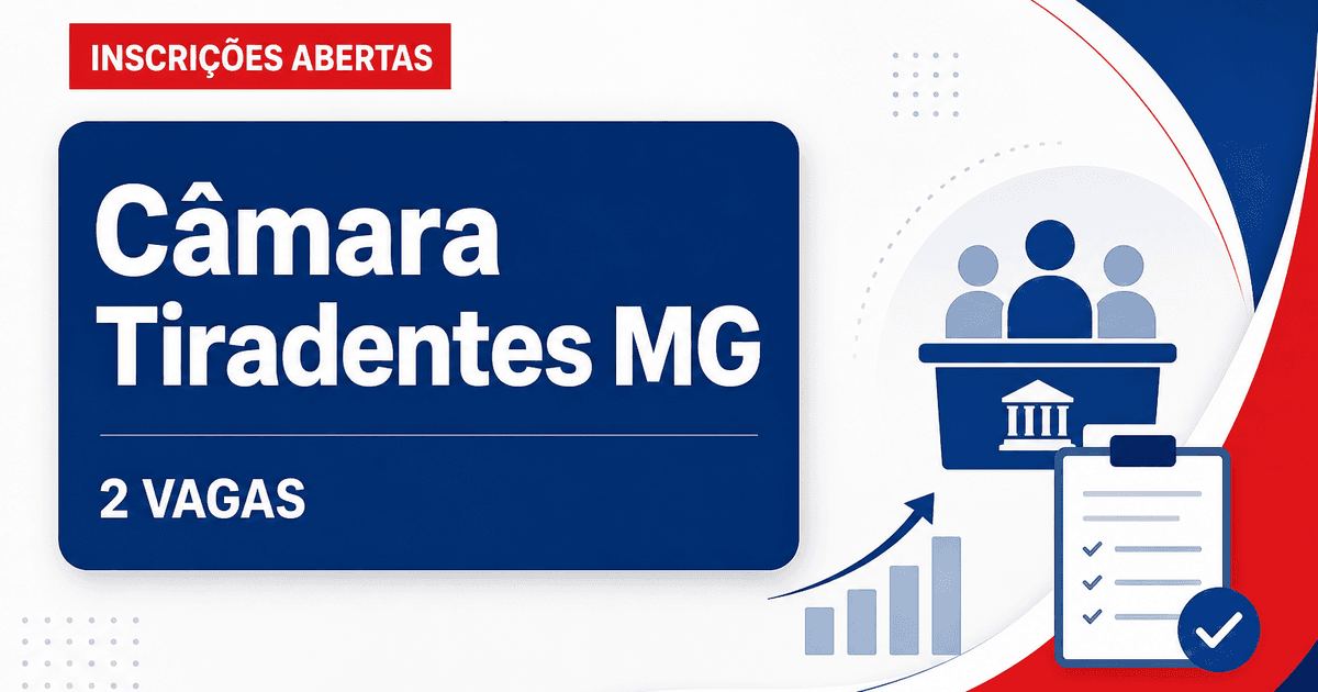 Câmara Municipal de Tiradentes MG abre concurso para 2 vagas de nível superior - Câmara Municipal de Tiradentes