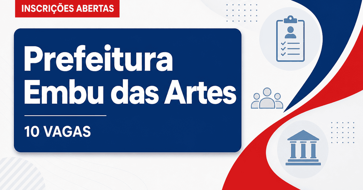 Prefeitura de Embu das Artes SP abre concurso para 10 médicos em sete especialidades - Prefeitura de Embu das Artes