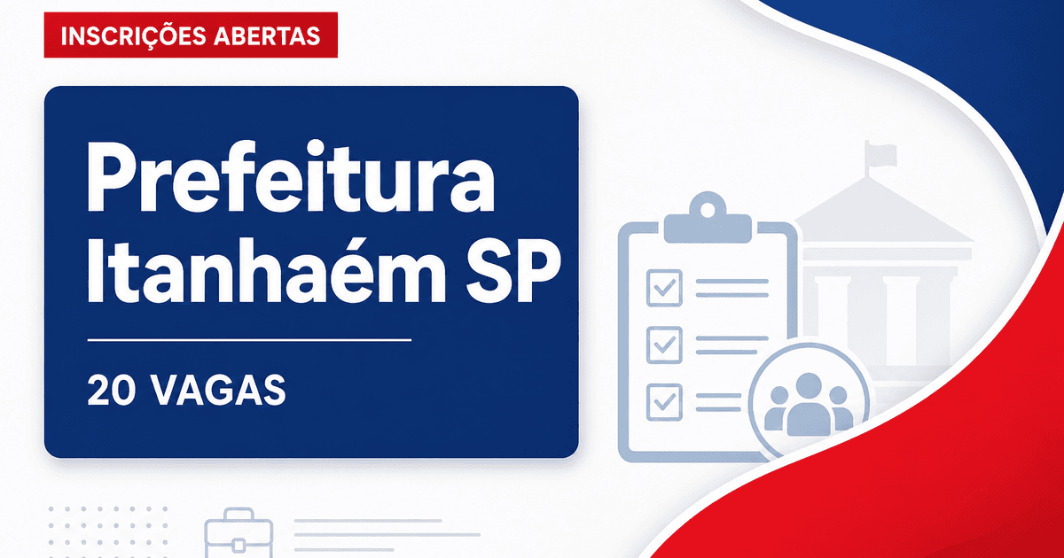 Prefeitura de Itanhaém - SP abre concurso com 20 vagas para guardas civis municipais - Prefeitura de Itanhaém