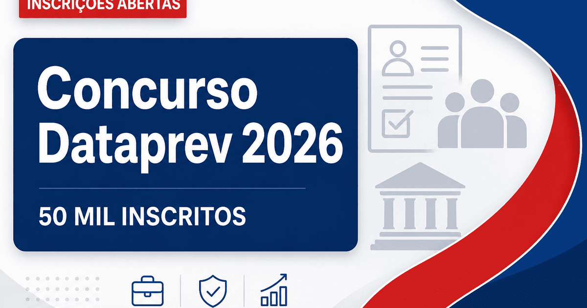 Concurso Dataprev tem quase 50 mil inscrições preliminares; veja! - Empresa de Tecnologia e Informações da Previdência