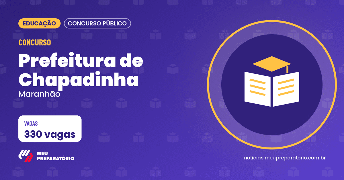 Concurso da Prefeitura de Chapadinha (MA): 330 vagas. Arte: Meu Preparatório