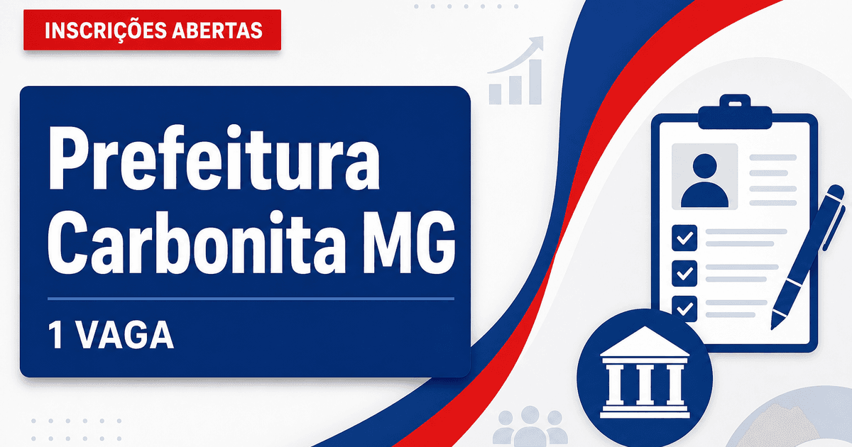 Prefeitura de Carbonita MG abre processo seletivo com 1 vaga para psicólogo - Prefeitura de Carbonita