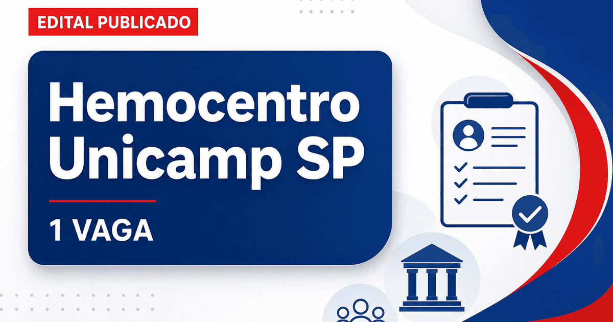 Processo seletivo Hemocentro Unicamp Campinas SP: 1 vaga para enfermeiro - Hemocentro Unicamp