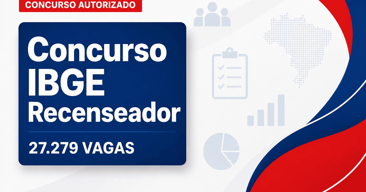 Concurso IBGE: seleção para recenseador, com 27.279 vagas, deve ter nova autorização - IBGE: seleçãora recenseador, com 27.279 vagas, deve ter nova autorização