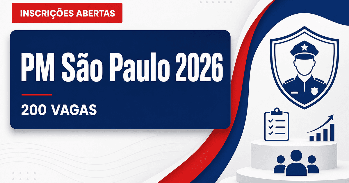 Concurso da PM SP abre inscrições para 200 vagas de aluno-oficial - Polícia Militar de São Paulo