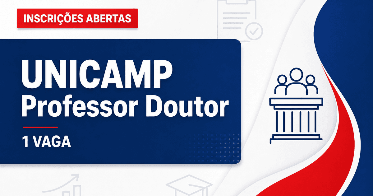 UNICAMP - Universidade Estadual de Campinas: UNICAMP - SP abre vaga em processo seletivo para Professor Doutor no Instit - Universidade Estadual de Campinas