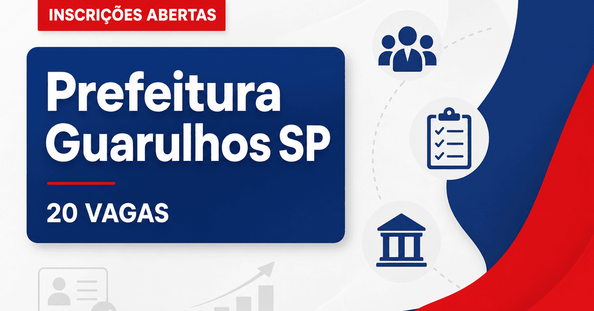 Concurso da Prefeitura de Guarulhos (SP) encerra inscrições para 20 vagas nesta terça-feira (2) - Prefeitura de Guarulhos