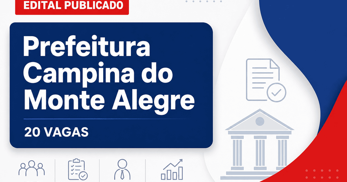 Concurso da Prefeitura de Campina do Monte Alegre (SP) abre mais de 20 vagas - Prefeitura de Campina do Monte Alegre