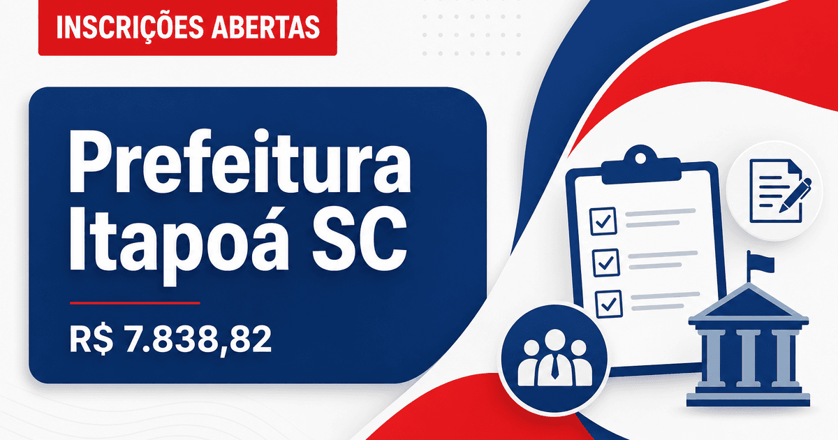 Prefeitura de Itapoá: Prefeitura de Itapoá - SC prorroga inscrições de processos seletivos para Fonoaudiólogo e Professo - Prefeitura de Itapoá
