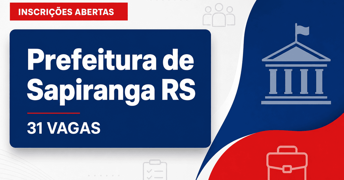 Prefeitura de Sapiranga: Prefeitura de Sapiranga - RS abre seleções com salários de até R$ 3.262,84 - Prefeitura de Sapiranga