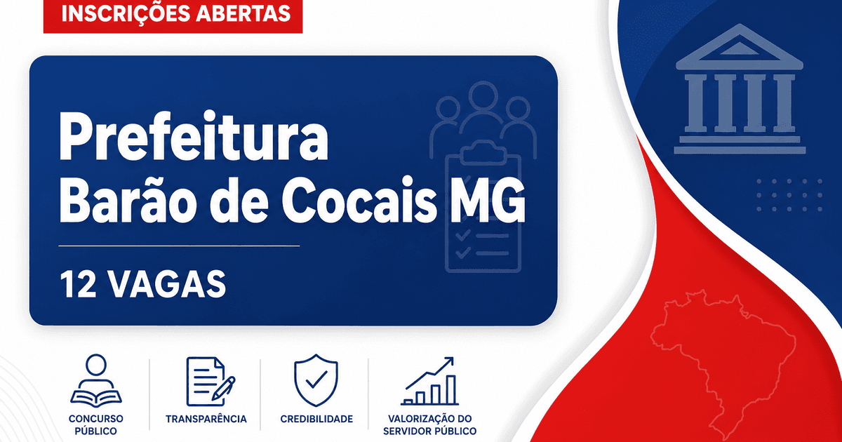 Prefeitura de Barão de Cocais: Prefeitura de Barão de Cocais - MG abre seleção para Agentes de Saúde e Endemias - Prefeitura de Barão de Cocais