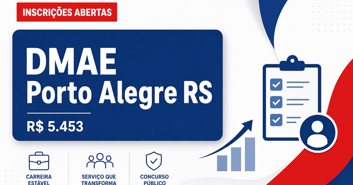 Processo seletivo DMAE Porto Alegre RS abre vagas com salários de até R$ 5.453 - Departamento Municipal de Água e Esgoto