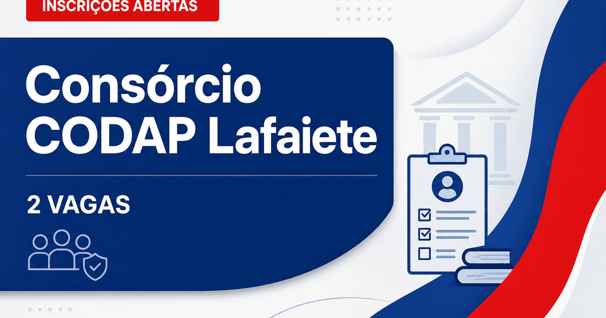 Consórcio CODAP Conselheiro Lafaiete MG abre processo seletivo com 2 vagas - Consórcio CODAP Conselheiro Lafaiete