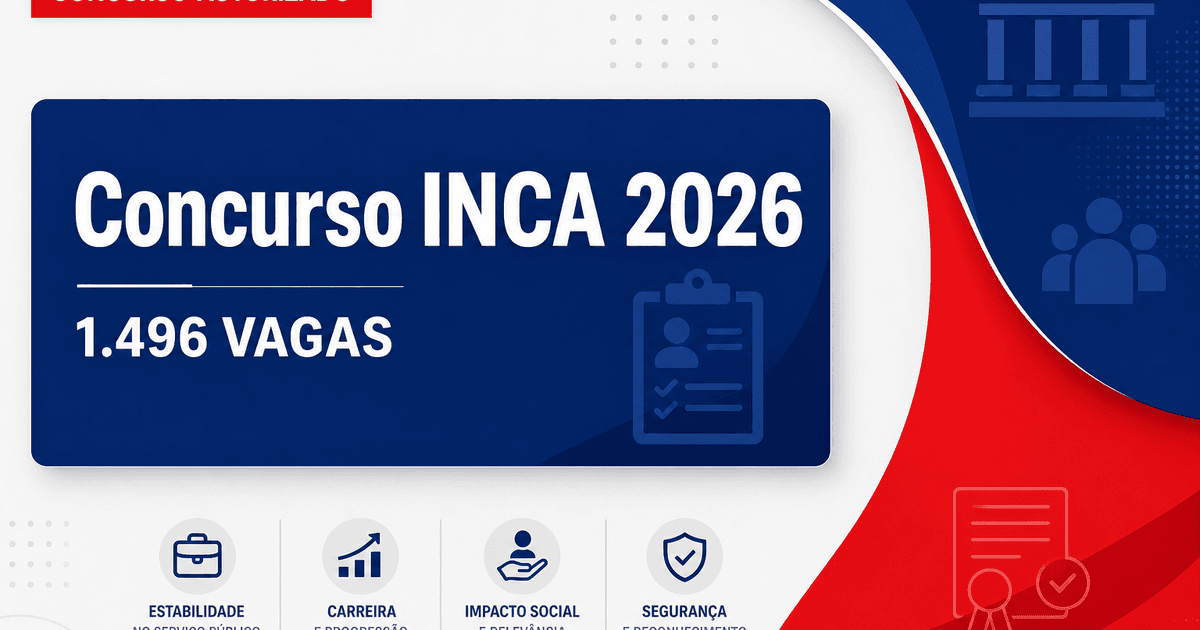 INCA solicita autorização para novo concurso com 1.496 vagas na área de Ciência e Tecnologia - INCA solicita autorizaçãora novo com 1.496 vagas na área de Ciência e Tecnologi