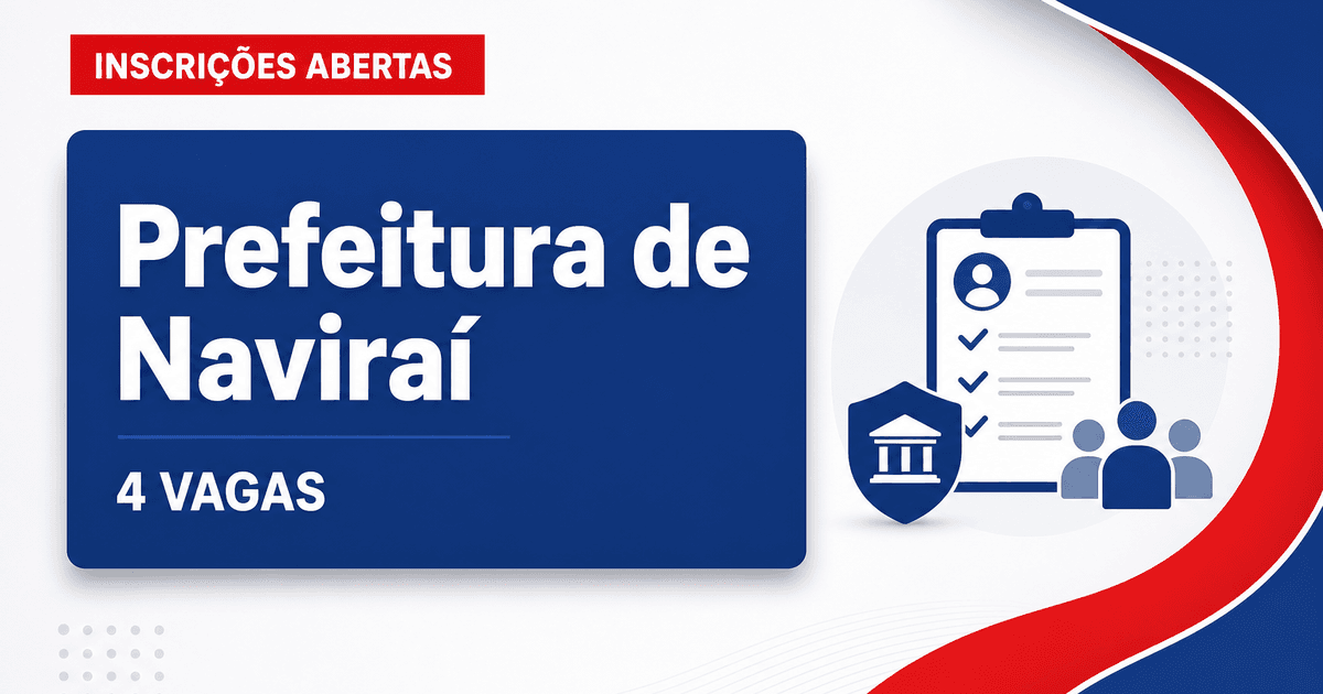 Prefeitura de Naviraí MS abre processo seletivo para Saúde com 4 vagas - Prefeitura de Naviraí