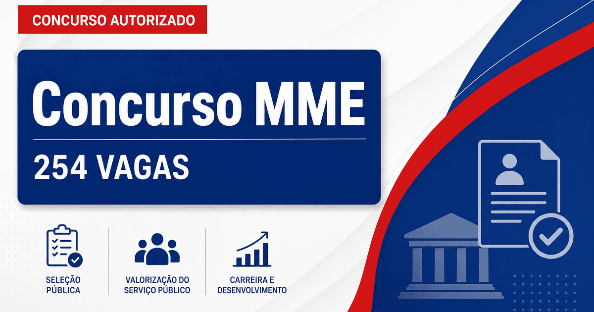 Concurso MME: novo pedido encaminhado para 254 vagas de nível superior - MME: novo pedido encaminhadora 254 vagas de nível superior