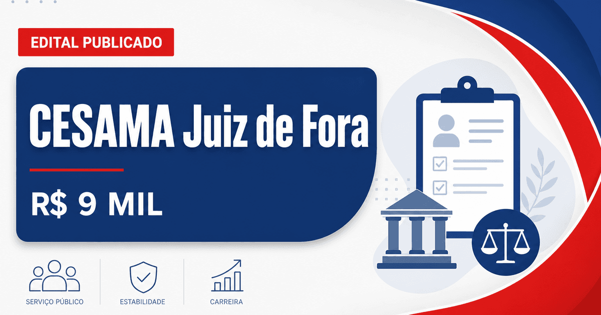 CESAMA de Juiz de Fora - MG retifica concurso público com salários de até R$ 9 mil - CESAMA