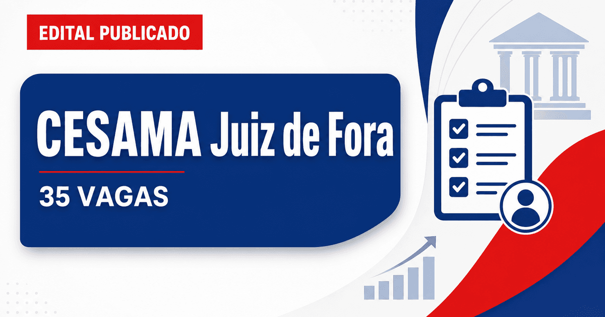 CESAMA Juiz de Fora MG retifica concurso com 35 vagas imediatas - CESAMA