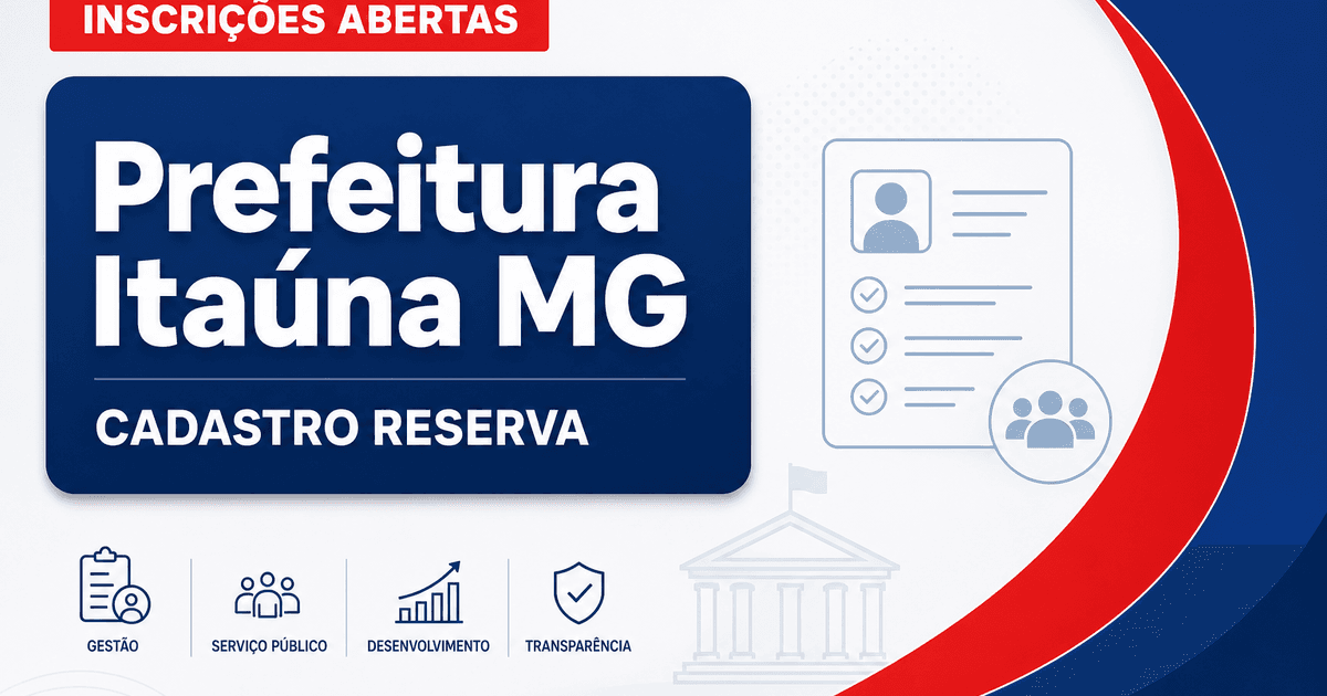 Prefeitura de Itaúna - MG abre processo seletivo para cadastro de reserva na área da saúde - Prefeitura de Itaúna