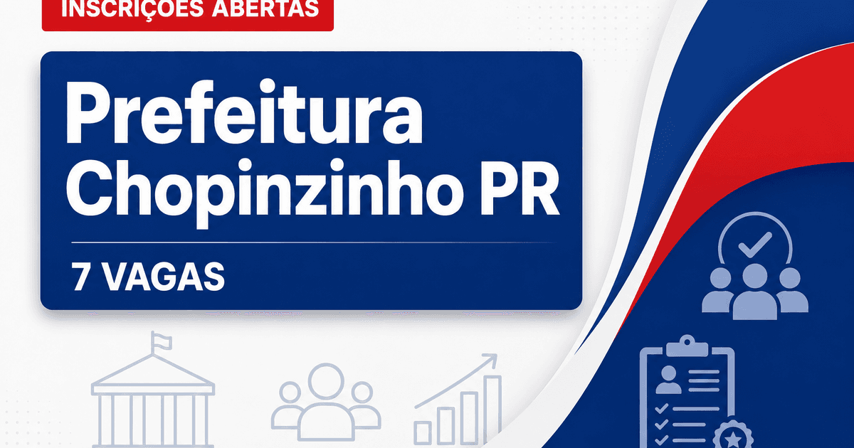 Prefeitura de Chopinzinho: Prefeitura de Chopinzinho - PR abre vagas para Auxiliar de Farmácia e Cuidador Social - Prefeitura de Chopinzinho