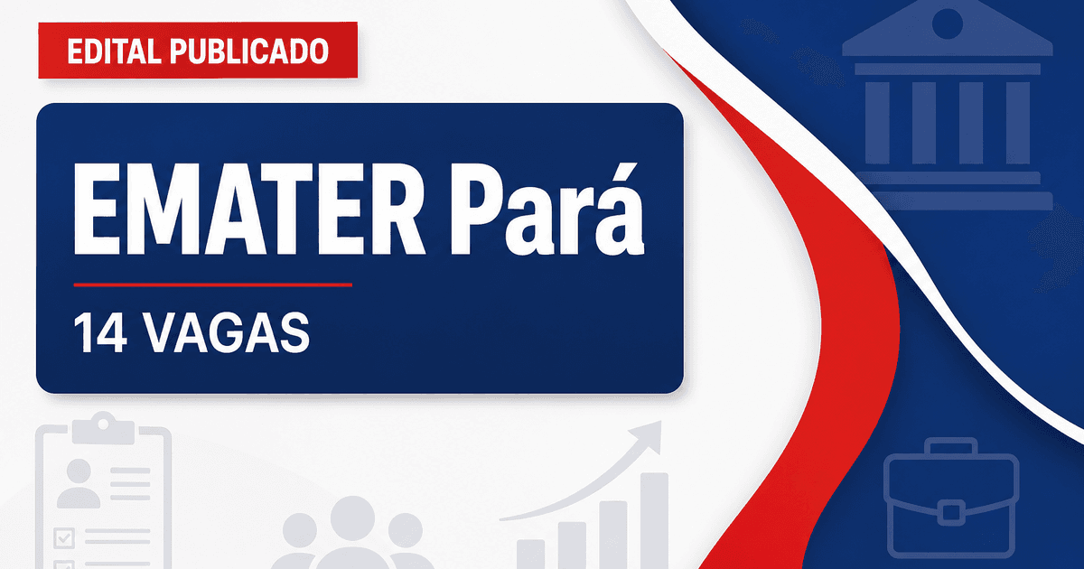 Concurso EMATER Pará abre 14 vagas para níveis médio e superior - EMATER