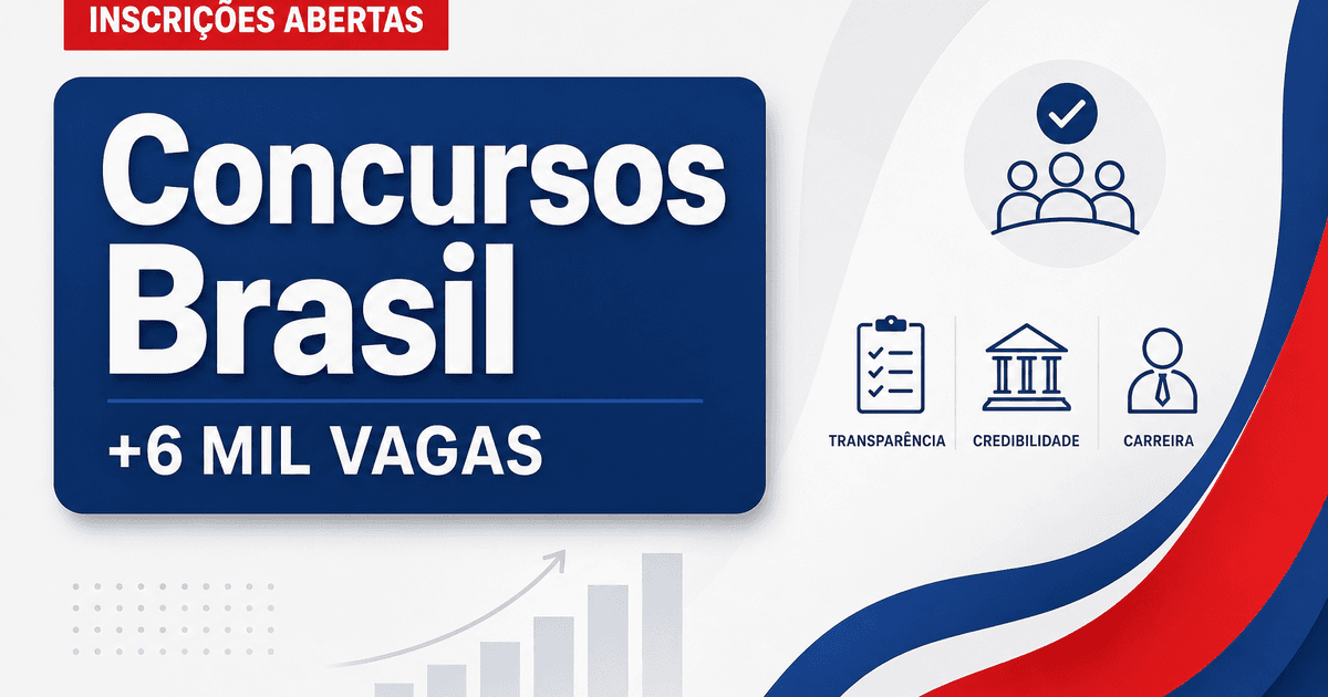Concursos abrem inscrições nesta semana para mais de 6 mil vagas em todo o Brasil - s abrem inscrições nesta semanara mais de 6 mil vagas em todo o Brasil