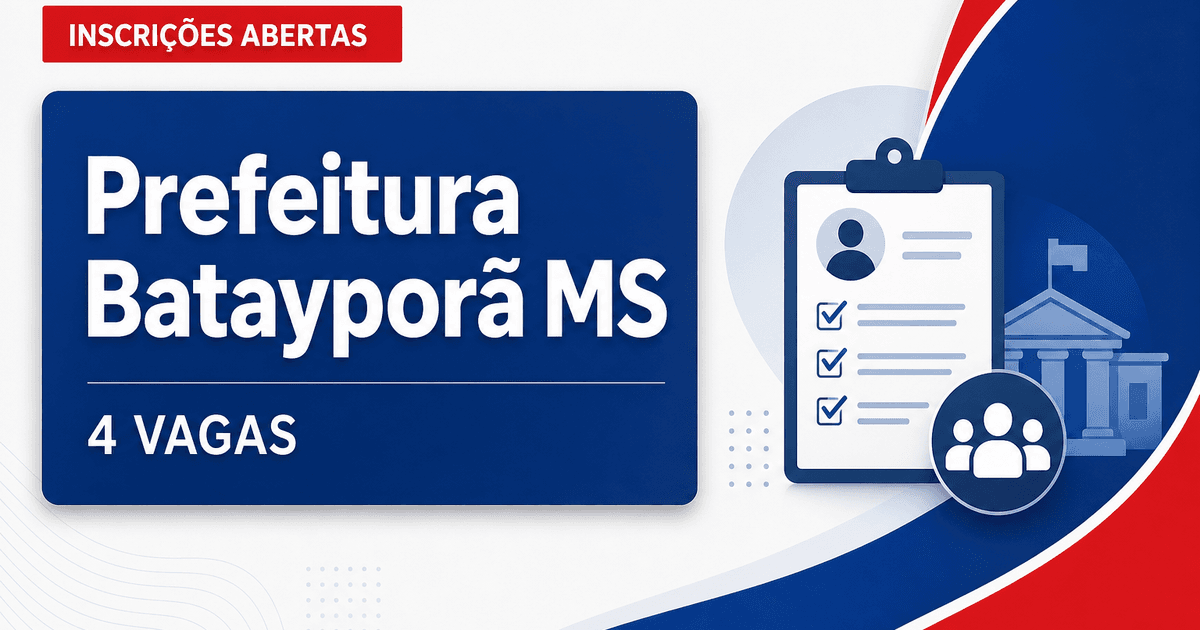 Prefeitura de Batayporã MS abre processo seletivo com 4 vagas para técnico em radiologia - Prefeitura de Batayporã