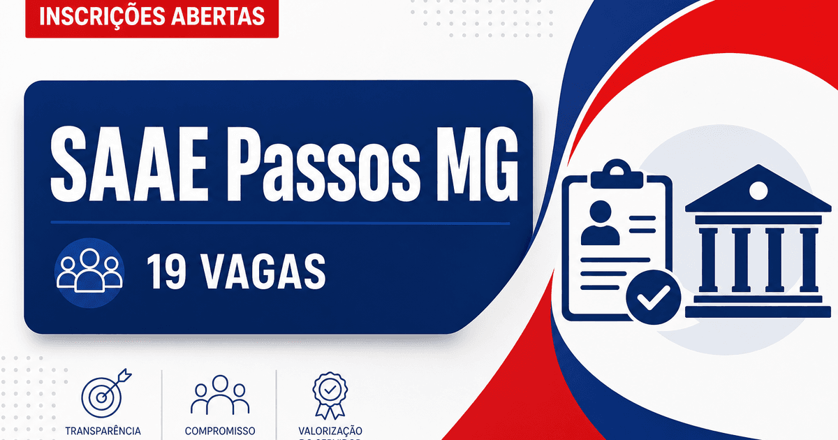 SAAE - Serviço Autônomo de Água e Esgoto do Município de Passos: SAAE de Passos - MG retifica concurso para diversos nív - Serviço Autônomo de Água e Esgoto do Município de Passos