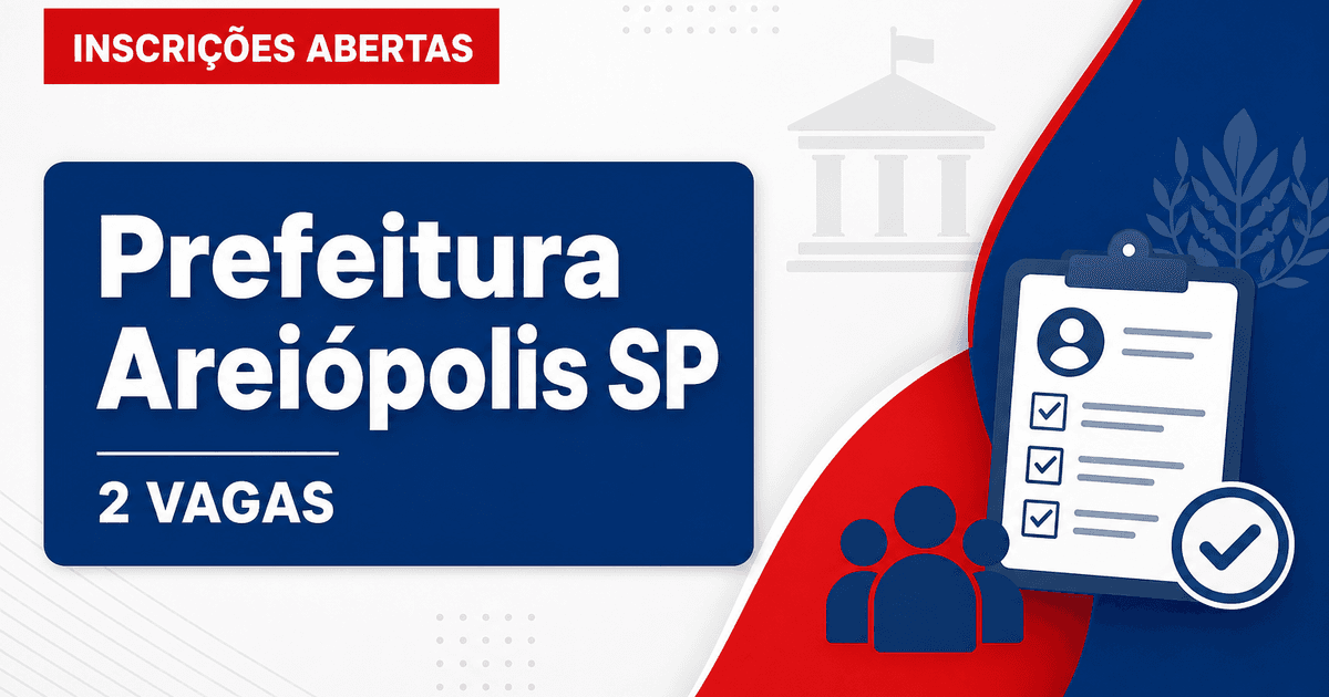 Prefeitura de Areiópolis: Prefeitura de Areiópolis - SP abre processo seletivo para Técnico em Nutrição e Nutricionista - Prefeitura de Areiópolis