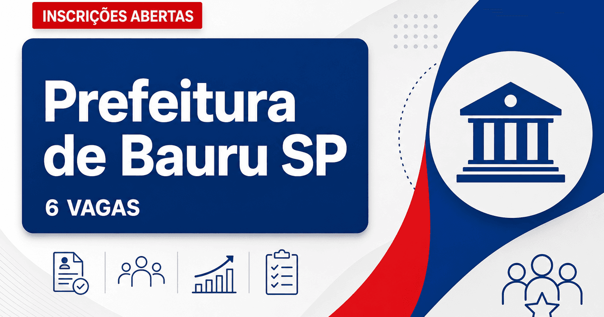 Prefeitura de Bauru: Prefeitura de Bauru - SP abre seis editais de concursos públicos para diversas áreas - Prefeitura de Bauru
