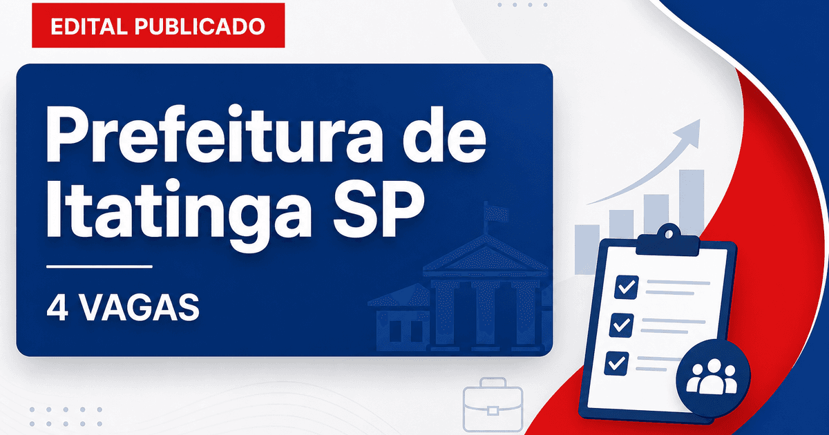 Concurso Prefeitura de Itatinga SP: 4 vagas para diretor de escola - Prefeitura de Itatinga
