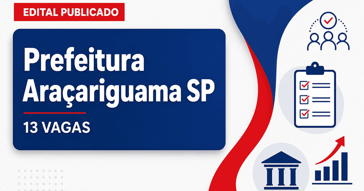 Concurso da Prefeitura de Araçariguama (SP) tem edital publicado para 13 vagas - Prefeitura de Araçariguama
