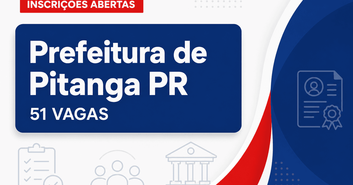 Prefeitura de Pitanga PR abre processo seletivo com 51 vagas para professor - Prefeitura de Pitanga