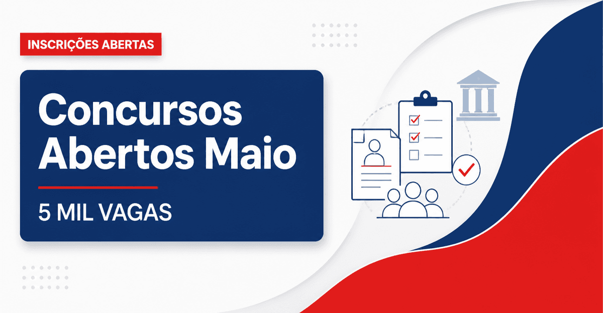 Segunda quinzena de maio tem 5 mil vagas em concursos abertos - Segunda quinzena de maio tem 5 mil vagas em s abertos