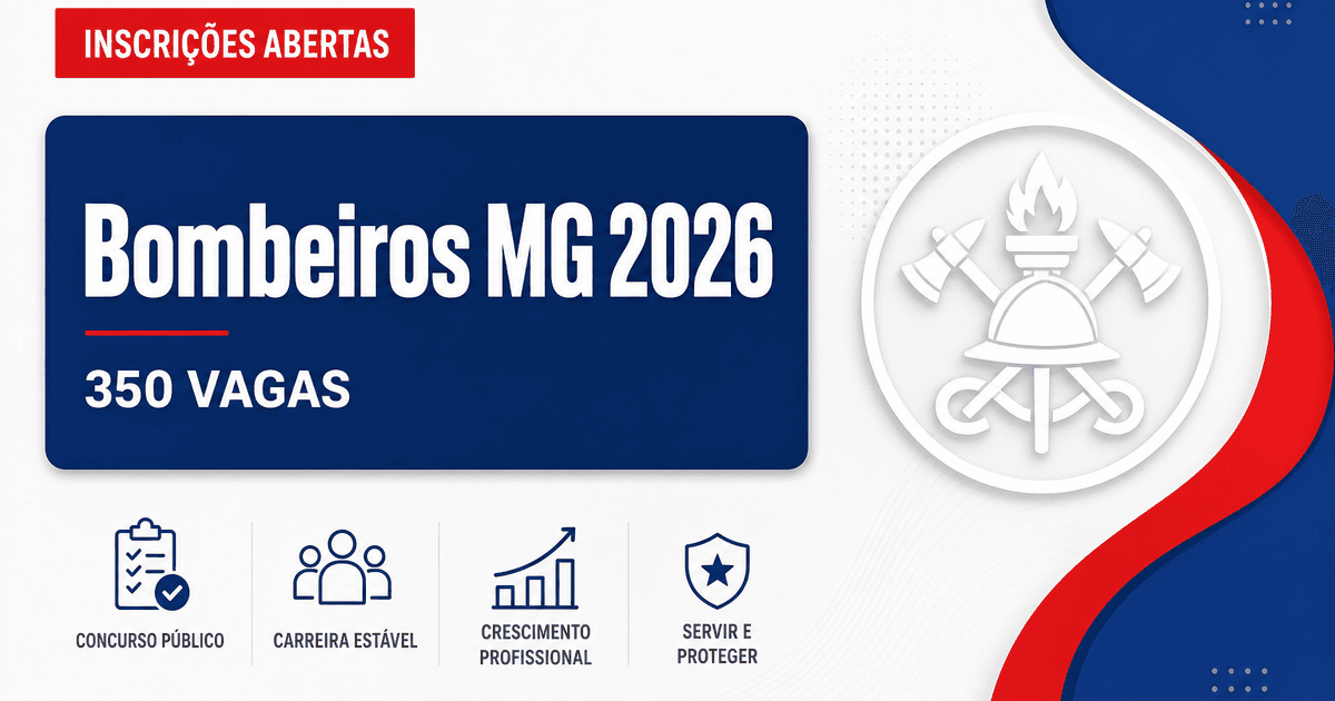 Concurso do Corpo de Bombeiros de MG: últimas horas de inscrição para quase 350 vagas - Corpo de Bombeiros de Minas Gerais