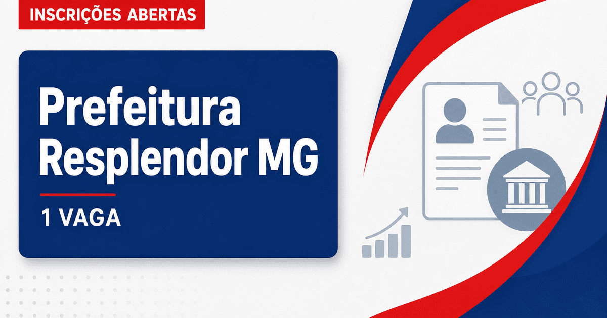 Prefeitura de Resplendor MG abre processo seletivo com 1 vaga de operário - Prefeitura de Resplendor