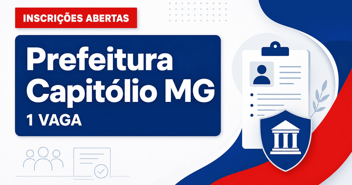 Prefeitura de Capitólio MG abre processo seletivo para psicólogo 1 vaga - Prefeitura de Capitólio