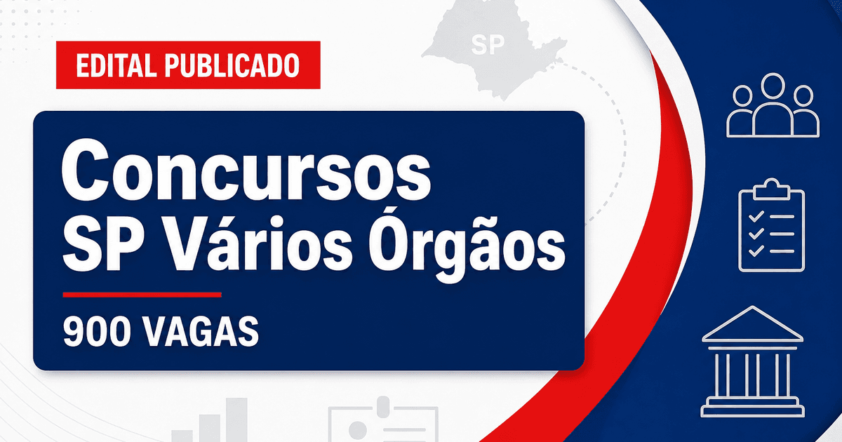 Concursos em SP: editais publicados nesta semana oferecem mais de 900 vagas - Vários órgãos