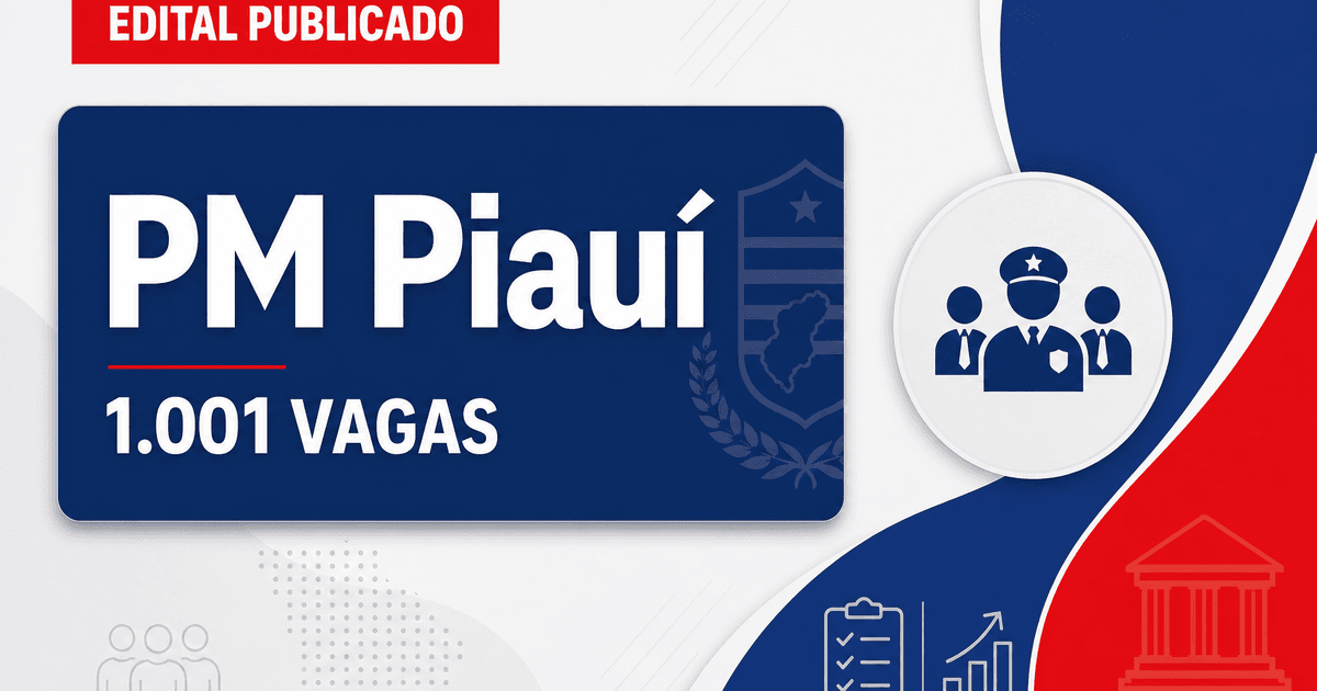 Concurso PM PI: edital para 1.001 vagas ainda hoje, inscrições começam segunda (22) - Polícia Militar