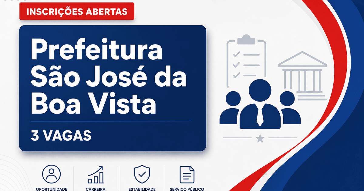 Prefeitura de São José da Boa Vista PR abre processo seletivo com 3 vagas - Prefeitura de São José da Boa Vista