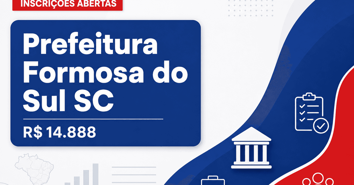 Prefeitura de Formosa do Sul - SC abre seletivo para diversos cargos com salários de até R$ 14.888,33 - Prefeitura de Formosa do Sul