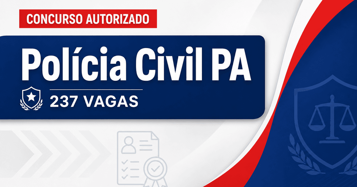 Concurso PC PA: formada comissão organizadora para 237 vagas - Polícia Civil
