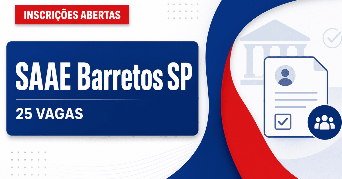 Concurso do SAAE de Barretos SP encerra hoje inscrição para 25 vagas - Serviço Autônomo de Água e Esgoto