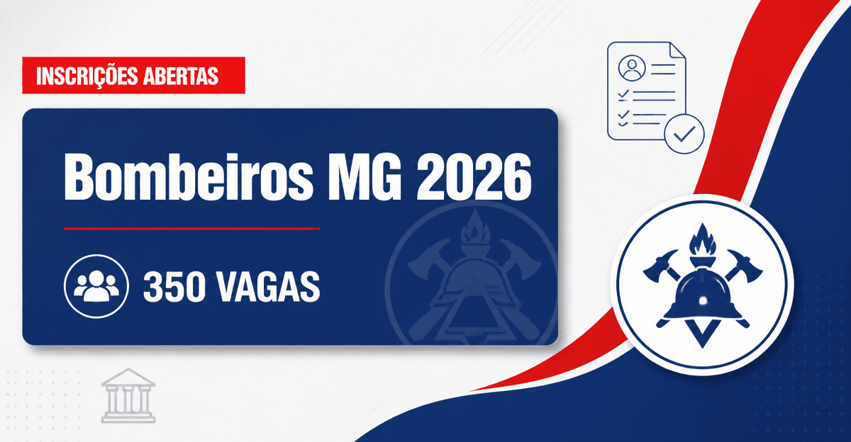 Concurso do Corpo de Bombeiros de MG abre inscrições para quase 350 vagas - Corpo de Bombeiros de Minas Gerais