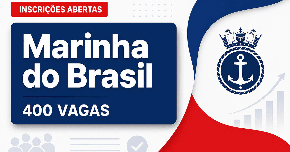 Marinha do Brasil prorroga inscrições de concurso com 400 vagas - Marinha do Brasil prorroga inscrições de com 400 vagas
