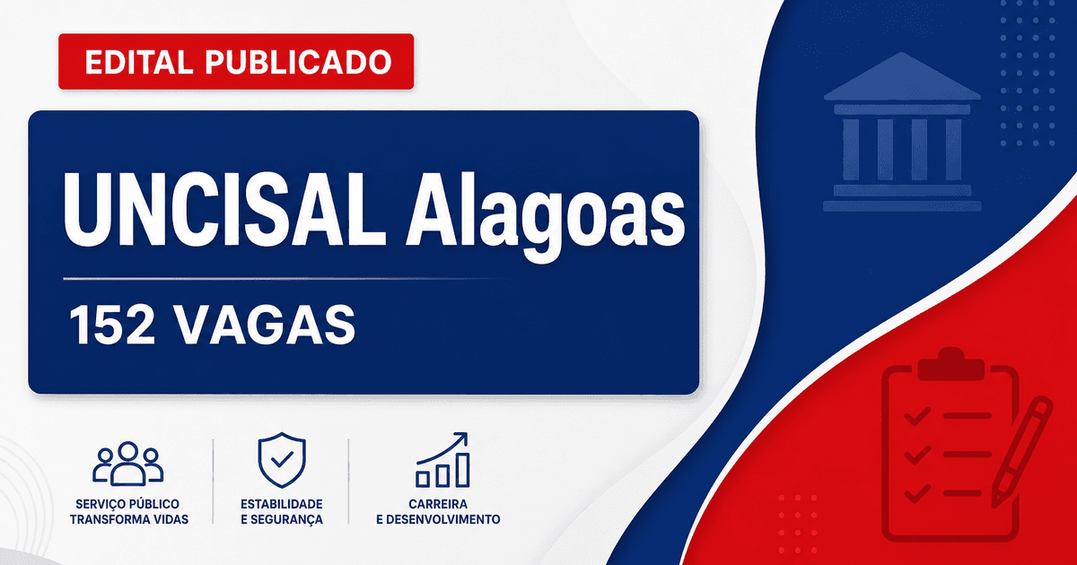 Concurso Alagoas: sai edital com 152 vagas para a Uncisal - Universidade de Ciencias da Saude de Alagoas